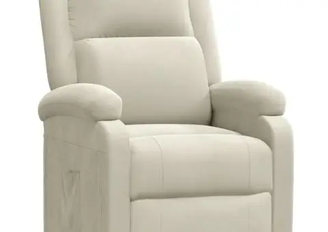 Fotoliu rabatabil, crem, catifea - 2/5