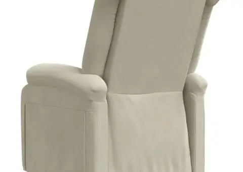 Fotoliu rabatabil, crem, catifea - 5/5