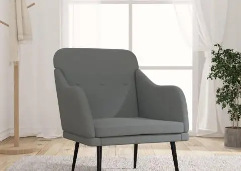 Fotoliu, gri închis, 63x76x80 cm, textil - 1/5