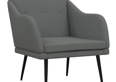 Fotoliu, gri închis, 63x76x80 cm, textil - 2/5