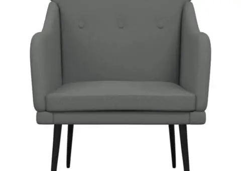 Fotoliu, gri închis, 63x76x80 cm, textil - 3/5