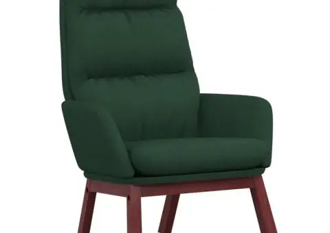 Scaun de relaxare, verde închis, material textil - 2/5