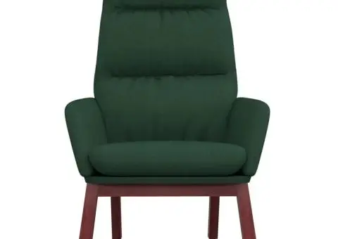 Scaun de relaxare, verde închis, material textil - 3/5