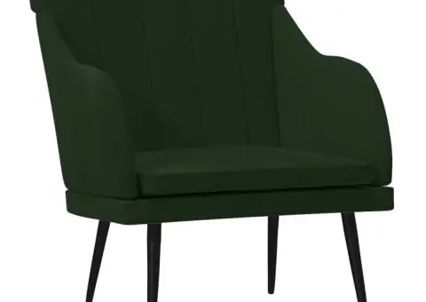 Fotoliu, verde închis, 63x76x80 cm, catifea - 2/5