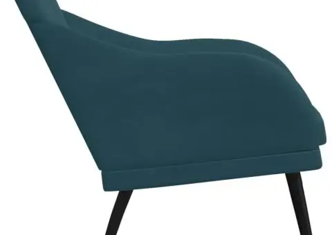 Fotoliu, albastru, 63x76x80 cm, catifea - 4/5