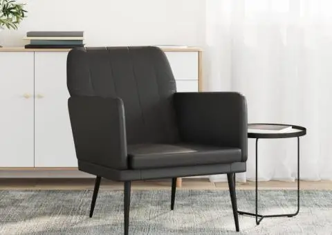 Fotoliu, negru, 61x78x80 cm, piele artificială - 1/5