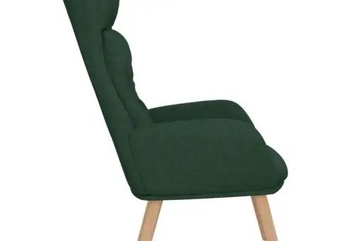 Scaun de relaxare, verde închis, material textil - 4/5