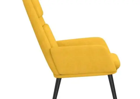 Scaun de relaxare, galben muștar, material textil - 4/5