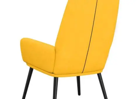 Scaun de relaxare, galben muștar, material textil - 5/5