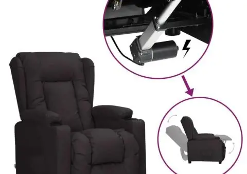 Fotoliu cu ridicare, negru, piele ecologică - 1/5