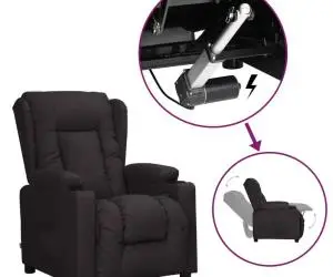vidaXL Fotoliu cu ridicare, negru, piele ecologică