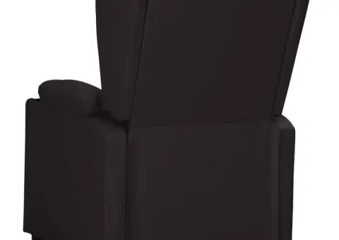 Fotoliu cu ridicare, negru, piele ecologică - 4/5