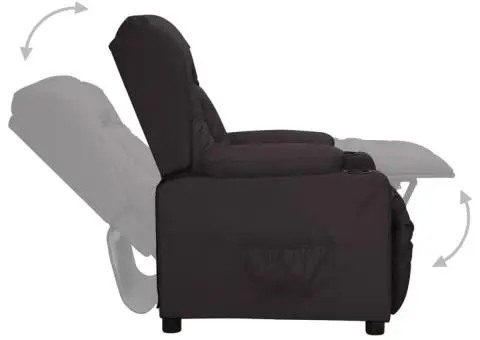 Fotoliu cu ridicare, negru, piele ecologică - 5/5