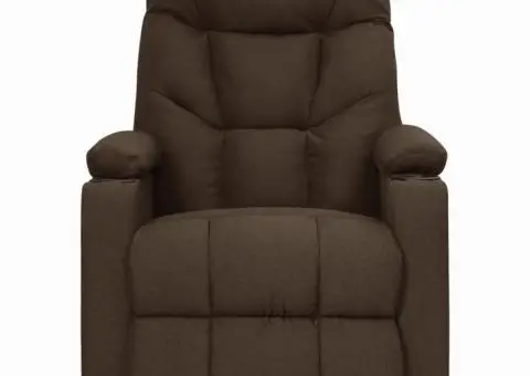 Fotoliu cu ridicare, maro închis, material textil - 3/5