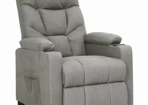 Fotoliu cu ridicare, gri deschis, textil - 2/5