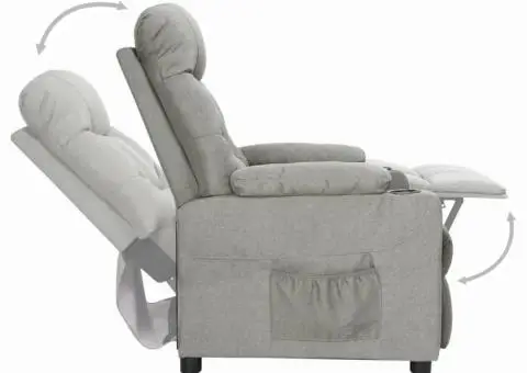 Fotoliu cu ridicare, gri deschis, textil - 5/5