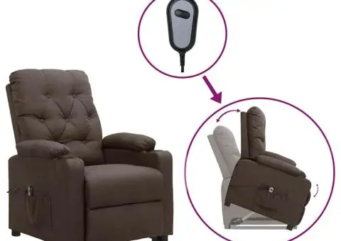 Fotoliu cu ridicare, maro, material textil - 1/5