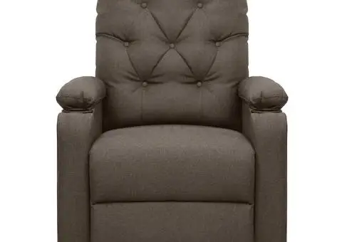 Fotoliu cu ridicare, maro, material textil - 3/5