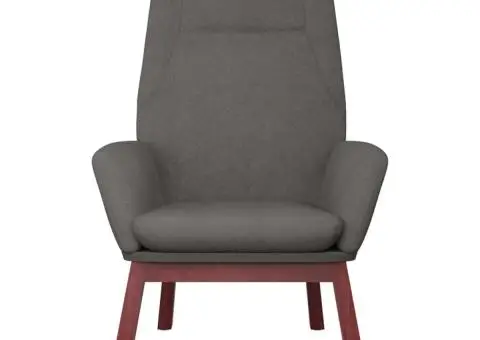 Scaun de relaxare cu taburet, gri deschis, textil - 4/5