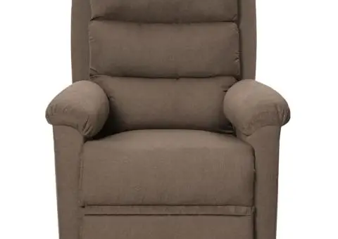 Fotoliu cu ridicare, gri taupe, material textil - 3/5