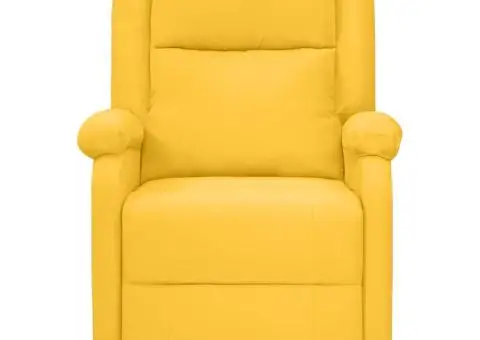 Fotoliu cu ridicare, galben, material textil - 3/5