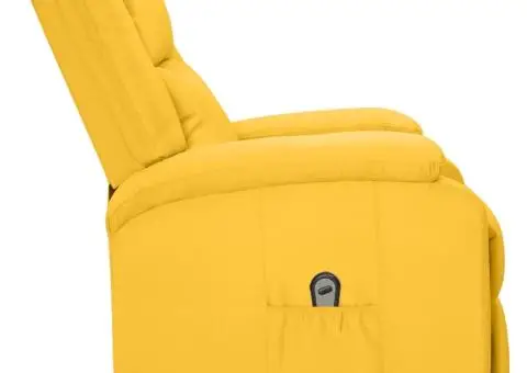 Fotoliu cu ridicare, galben, material textil - 4/5