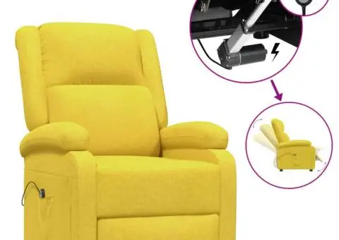 Fotoliu rabatabil electric, galben, material textil - 1/5