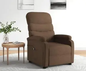 vidaXL Fotoliu cu ridicare, maro, material textil