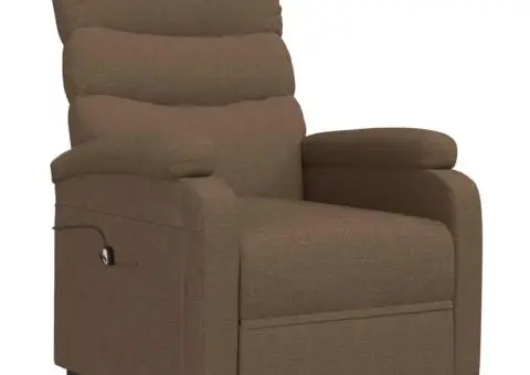 Fotoliu cu ridicare, maro, material textil - 3/5