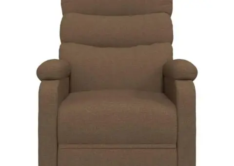 Fotoliu cu ridicare, maro, material textil - 4/5