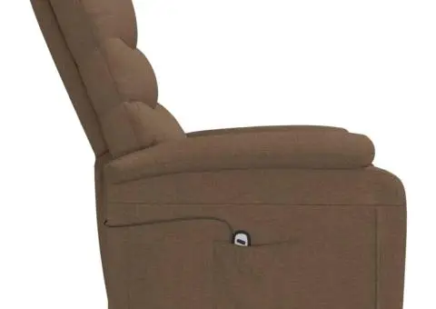 Fotoliu cu ridicare, maro, material textil - 5/5