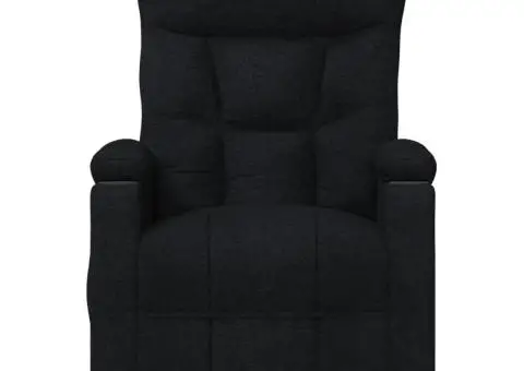 Fotoliu cu ridicare, negru, material textil - 4/5