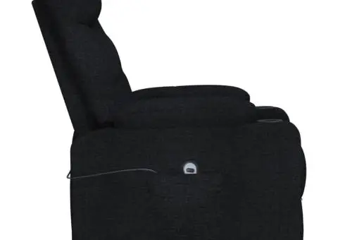 Fotoliu cu ridicare, negru, material textil - 5/5