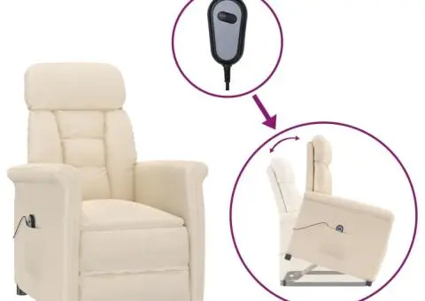 Fotoliu rabatabil electric, bej, microfibră - 2/5