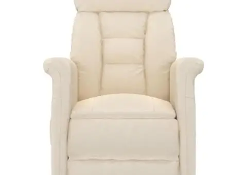 Fotoliu rabatabil electric, bej, microfibră - 4/5