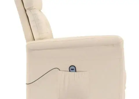 Fotoliu rabatabil electric, bej, microfibră - 5/5