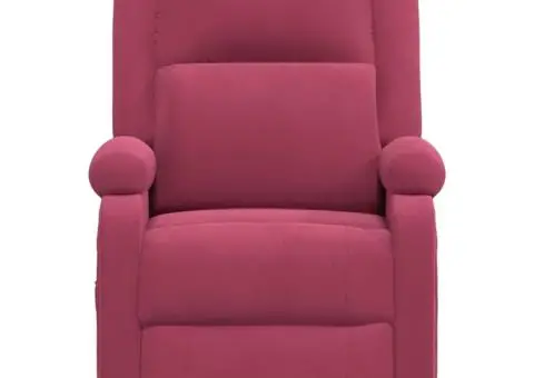 Fotoliu cu ridicare, roșu, catifea - 4/5