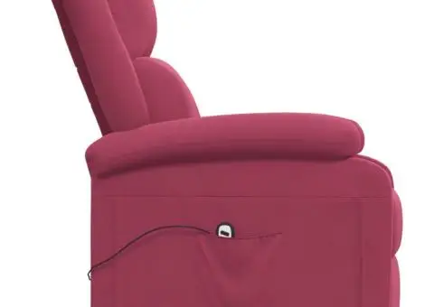 Fotoliu cu ridicare, roșu, catifea - 5/5
