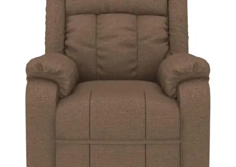 Fotoliu rabatabil electric, maro, material textil - 4/5