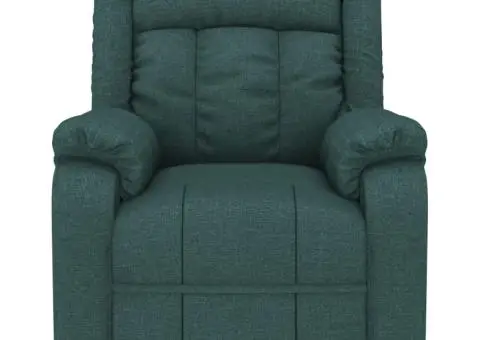 Fotoliu rabatabil electric, verde închis, material textil - 4/5