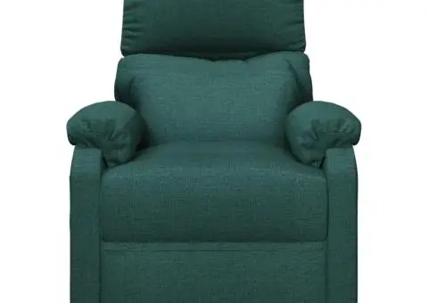 Fotoliu rabatabil electric, verde închis, material textil - 4/5