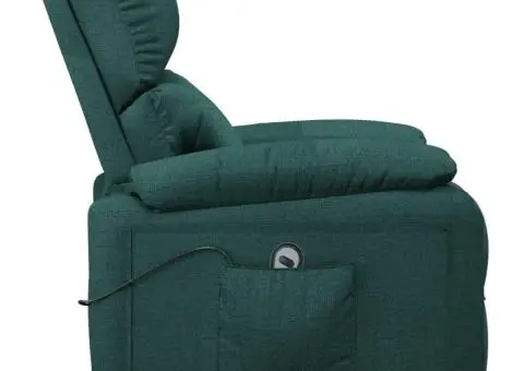 Fotoliu rabatabil electric, verde închis, material textil - 5/5