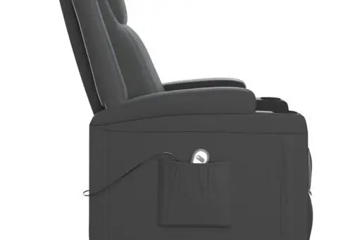 Fotoliu cu ridicare, negru, piele ecologică - 5/5