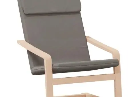 Scaun de relaxare cu taburet, gri taupe, textil - 5/5