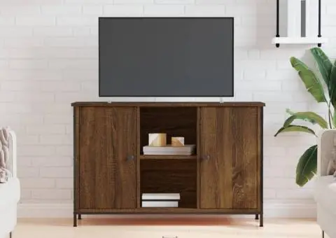 Comodă TV, stejar maro, 100x35x65 cm, lemn compozit - 1/5