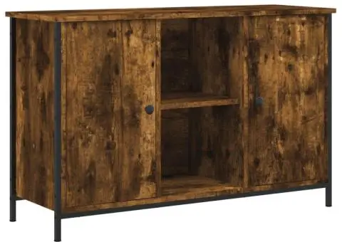 Comodă TV, stejar fumuriu, 100x35x65 cm, lemn compozit - 2/5