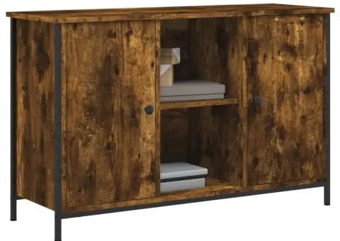 Comodă TV, stejar fumuriu, 100x35x65 cm, lemn compozit - 3/5