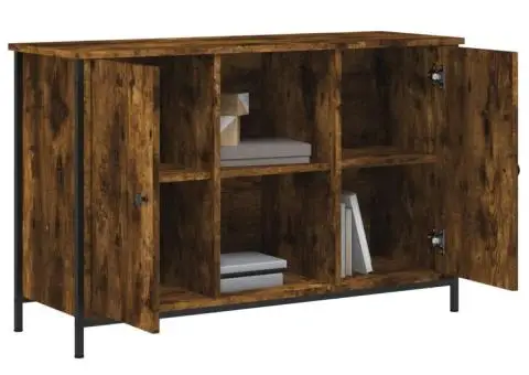 Comodă TV, stejar fumuriu, 100x35x65 cm, lemn compozit - 4/5