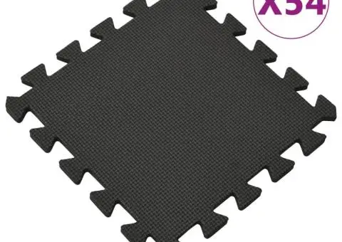 Saltele de exerciții, 54 buc., negru, spumă EVA, 4,86 ㎡ - 1/5