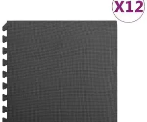 vidaXL Saltele de exerciții, 12 buc., negru, 4,32 m², spumă EVA